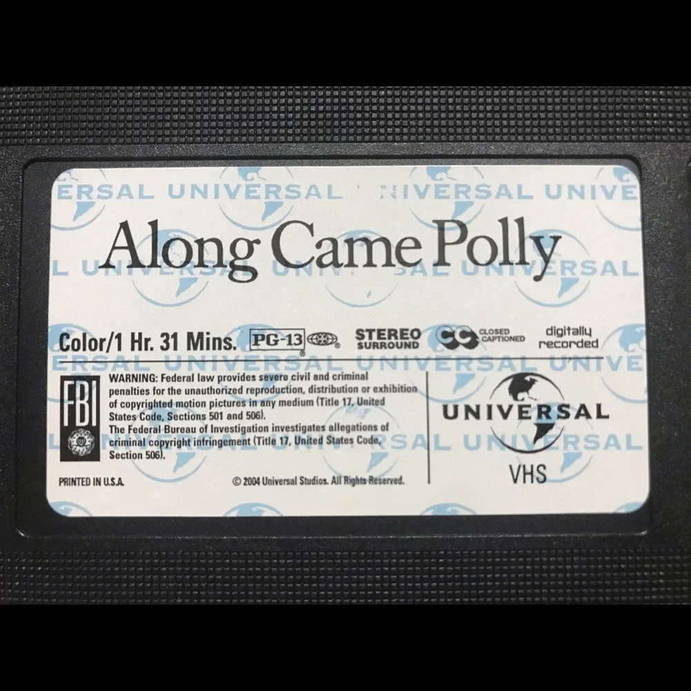 Along Came Polly VHS 2004 Video Tape - UNTESTED